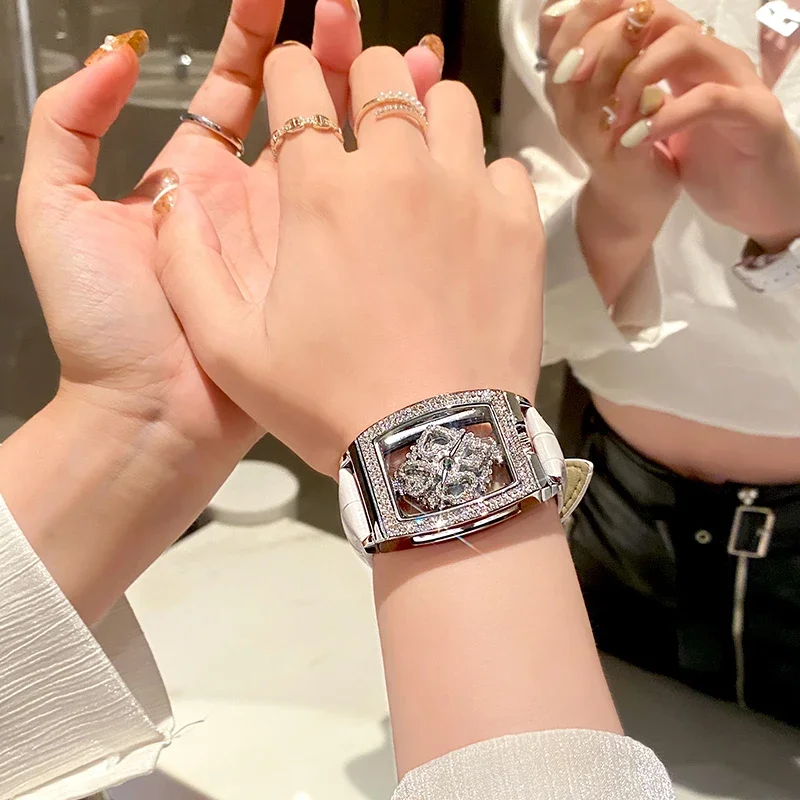 Роскошные женские часы, элегантные модные оригинальные кварцевые часы с вращающимся циферблатом для женщин, водонепроницаемые наручные часы, дропшиппинг