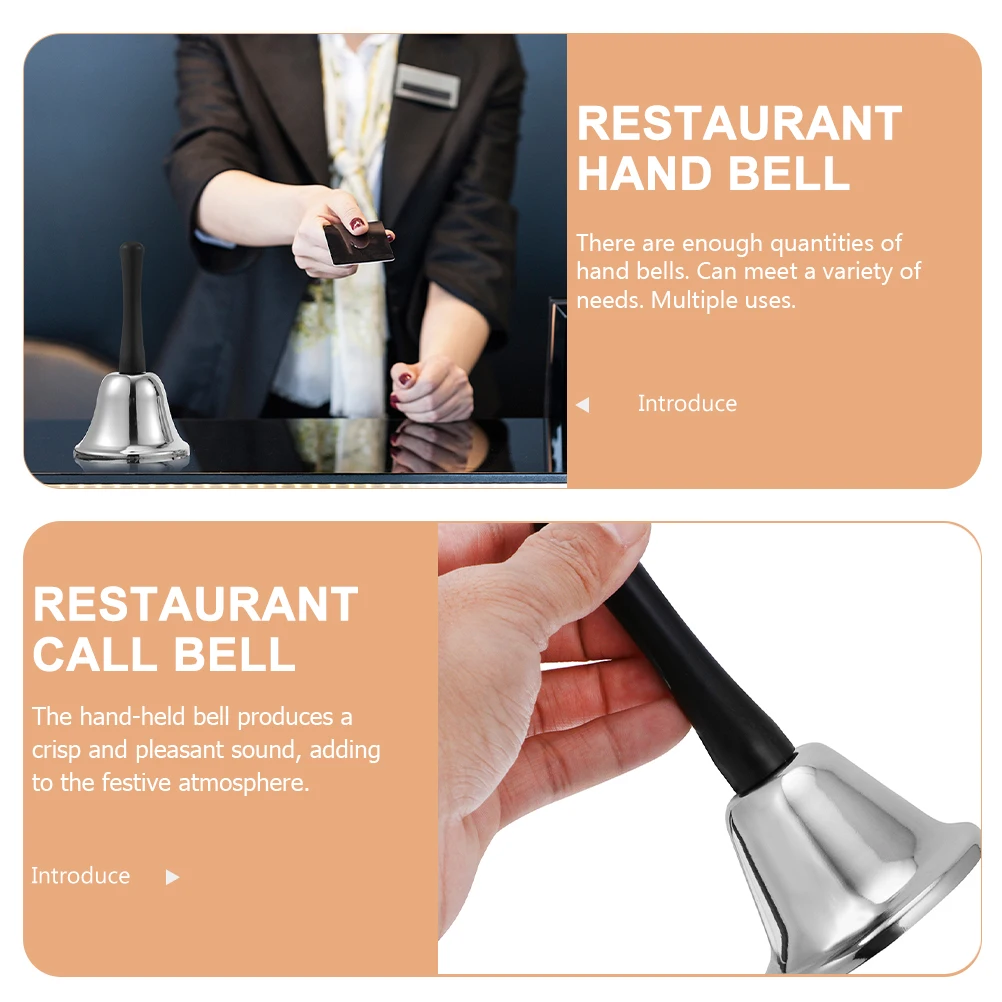 

Steel Hand Ring Bell Christmas Decoration Desk Bells Call Silver Metal Bride