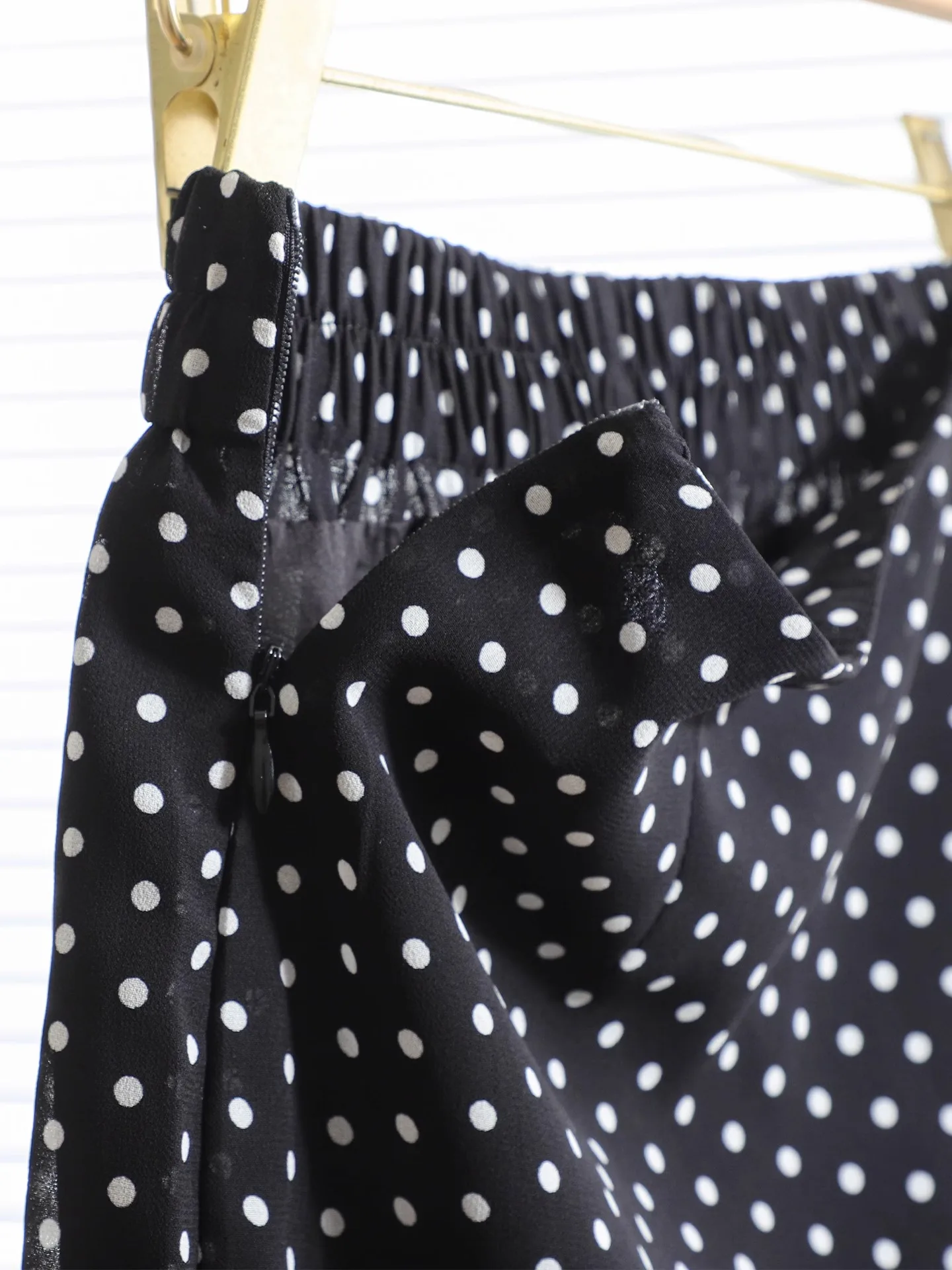 Ele Polka Dot Chiffon f Skirt Women's High Waist Slim Straight A-Line Umbrella Skirt Summer Gentle Sle Commute