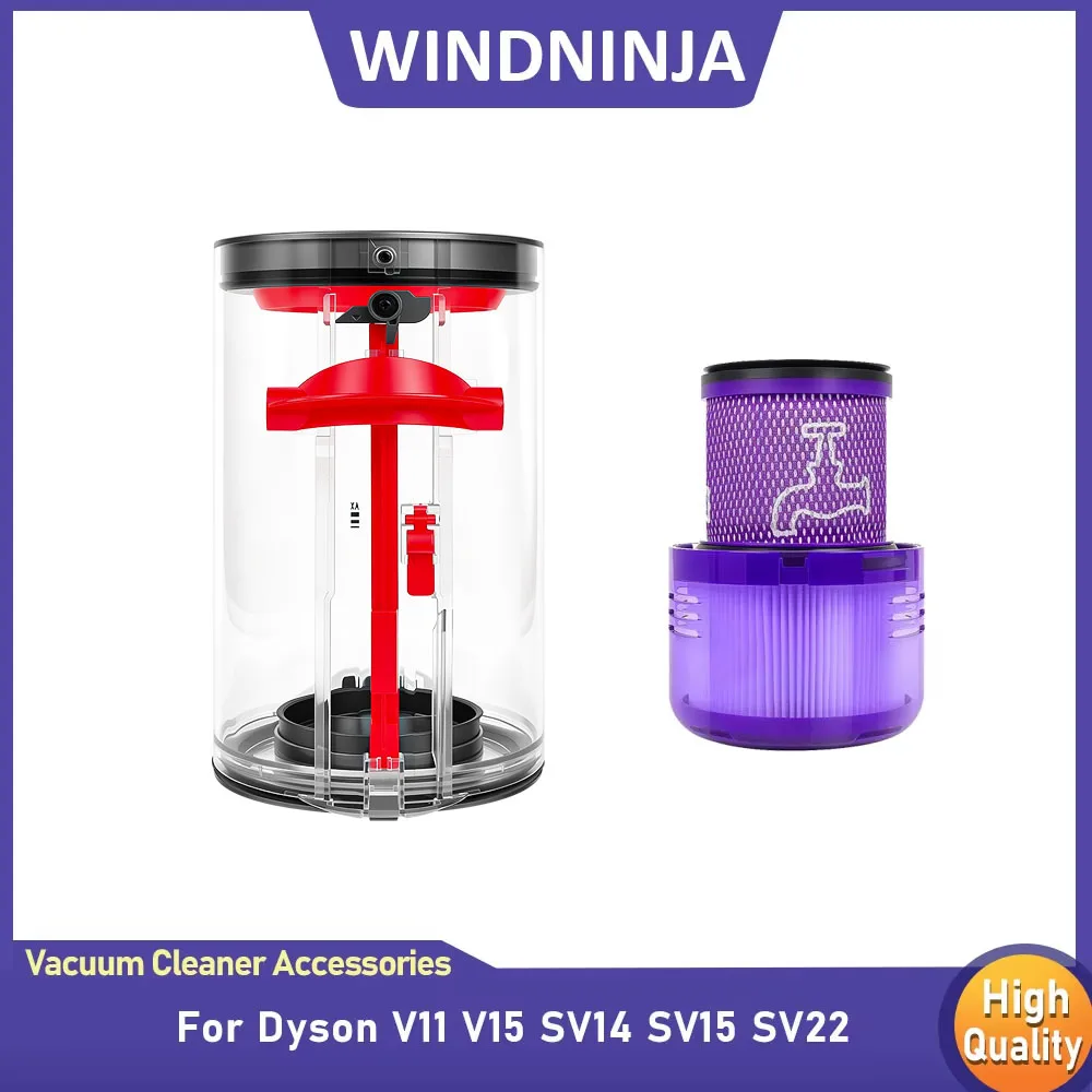 For Dyson V11 V15 SV14 SV15 SV22 Vacuum Cleaner Dust Bucket Dust Bin Canister and HEPA Post Filter Rear Filter Part Replacement