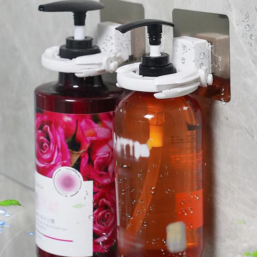 

2pcs Plastic Shower Gel Bottle Mounted Holder for Bathroom Kitchen Tiles Glass Organizer Stand Bracket
