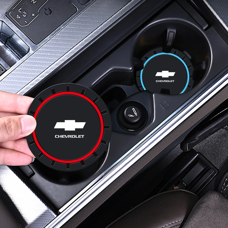 Portavasos de GEL de sílice para coche, alfombrilla de posavasos antideslizante, almohadillas de soporte de botella de agua para Chevrolet