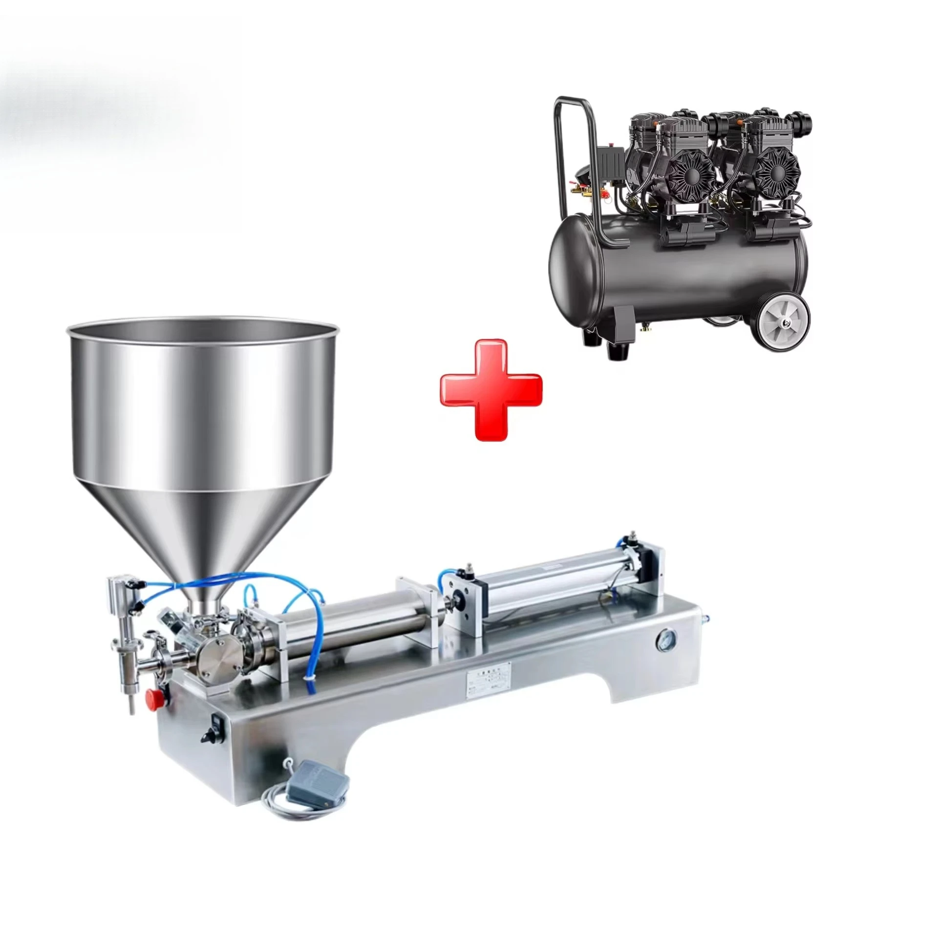 Single paste dosing canning machine Horizontal pneumatic oil filling machine