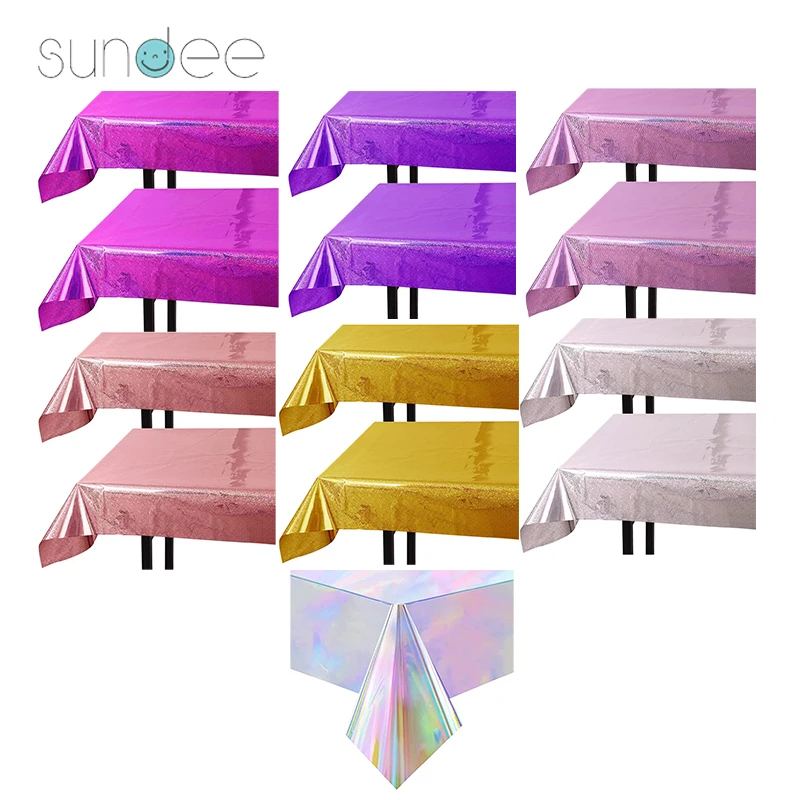 Party Glitter Foil Table Cloth Rectangular Wedding Birthday Tablecloth CPP Aluminum Film Waterproof Table Cloth Table Cover