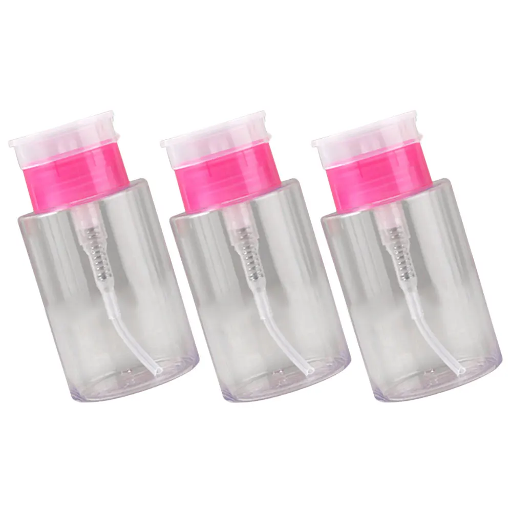

3 Pcs Empty Plastic Bottles Portable Liquid Dispenser Nail Cleaner Makeup Remover Travel Containers Squeeze Pump Bottle Durable