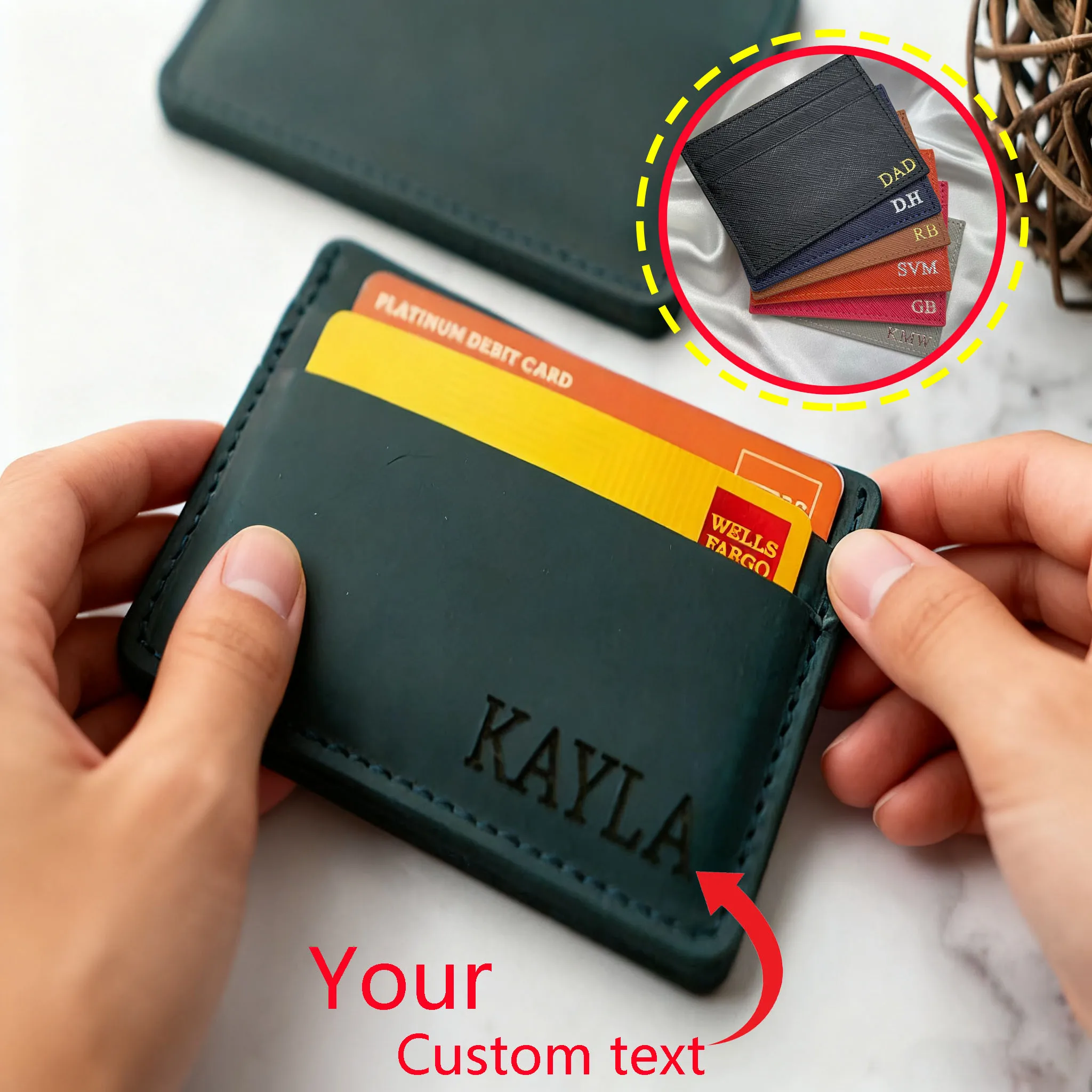 مخصص الراقية حامل بطاقة الهوية الجلدية متعددة فتحة سليم بطاقة حالة السفر في الهواء الطلق المحمولة حامل بطاقة الائتمان محفظة صغيرة