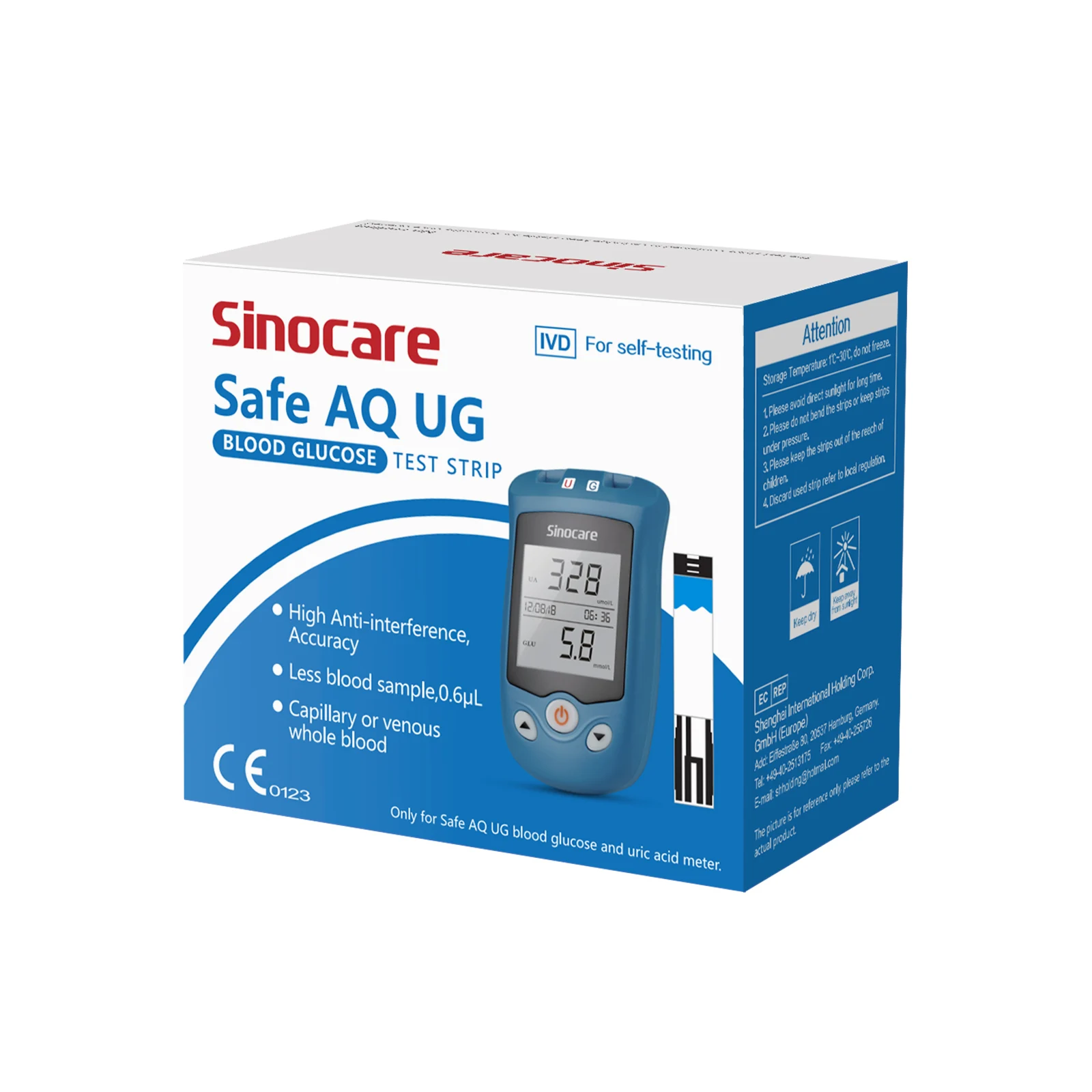 [50PCS/100PCS] Sinocare Blood Glucose Test Strips for Safe AQ UG Only Medical Device