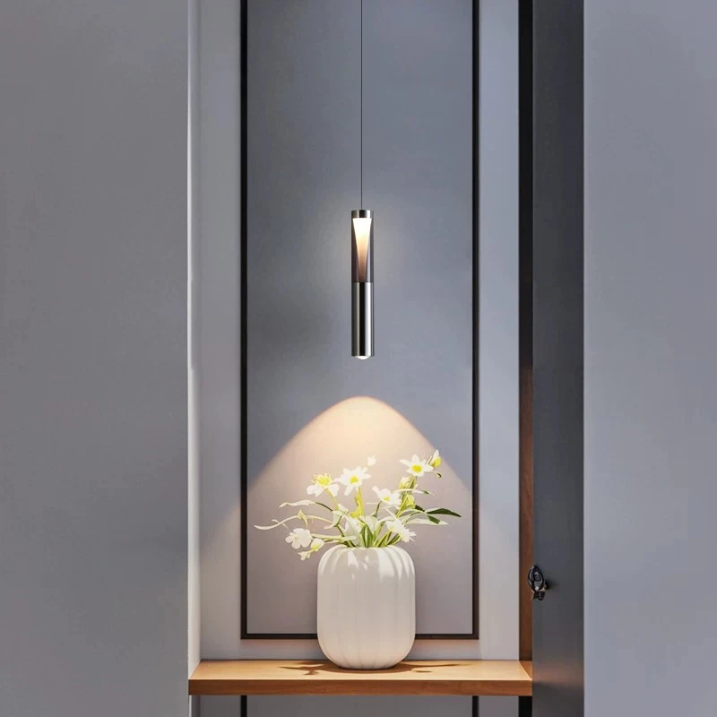 

Bedroom bedside pendant light, minimalist, adjustable, retractable, living room entrance long hanging line light