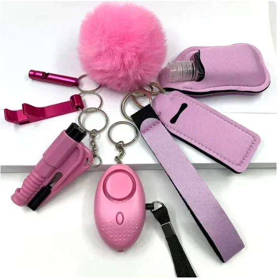 Self Defense Security Keychain Set Safety Key Ring Full Set With Personal Alarm Protective Keychain Accessories For Women Girls