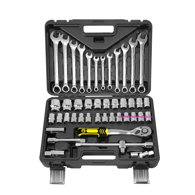 Manufacturer's goods 44 pieces sleeve metric auto repair wrench set set, multi-functional sleeve set wrench