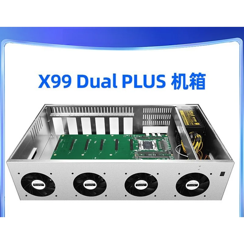 

X99 двойная основная плата, комплект питания для корпуса, память DDR4, LGA 2011-3-контактный разъем 6, слот для видеокарты ALEO, монета