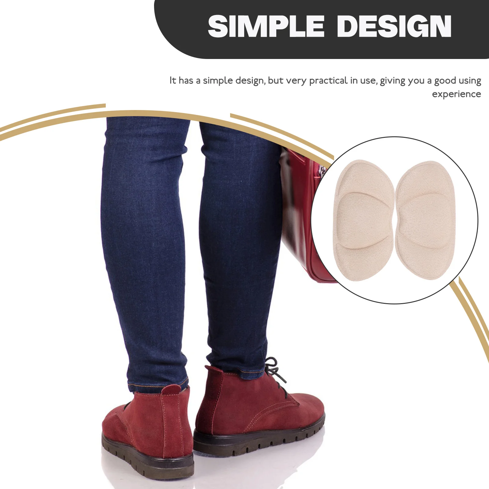 

Beige Heel Pads Sponge Backing Anti Slip Soft Inserts for High Heels Shoesheel Pain Relief Blisters Prevention Wear