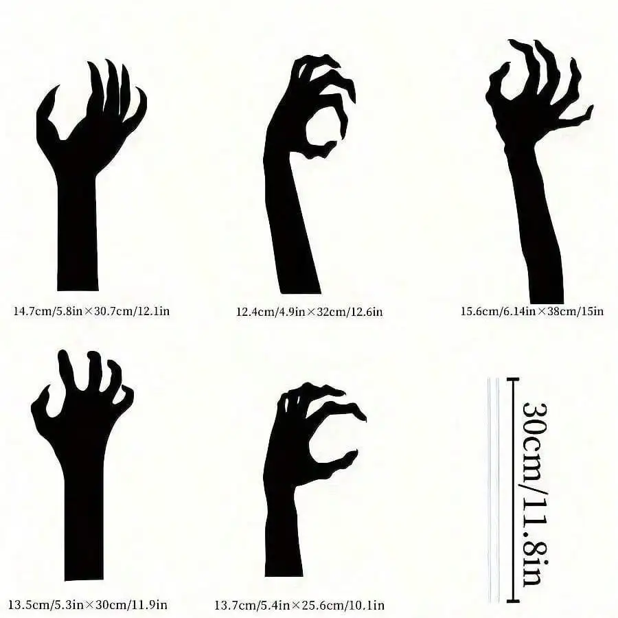 5-10 Piece Set Halloween Garden Decorative Plaques Removable Terror Hand Outdoor Garden Ornaments Independent Stand Forged Iron