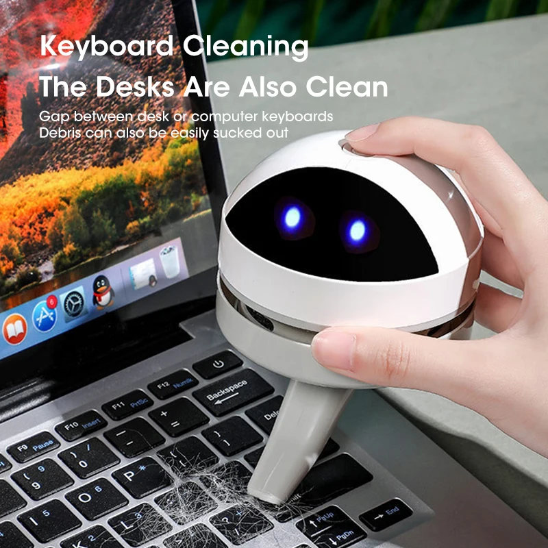 Desktop Wireless Vacuum Cleaner Robot Vacuum Cleaner USB Charge Belt Cleaning Brush Home Office Keyboard Desktop Vacuum Cleaner