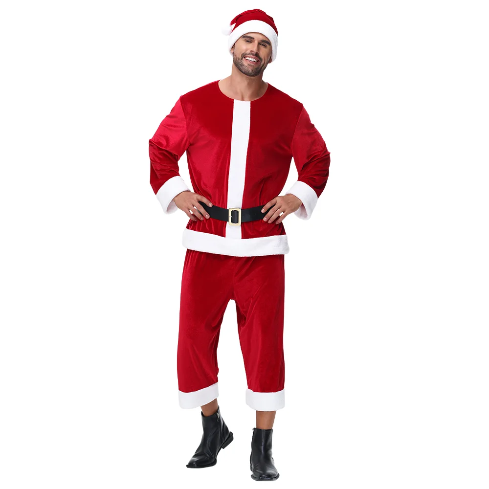 MINISO Weihnachten Weihnachtsmann Kostüm Rot Cosplay Familie Dress up Party Urlaub Neujahr Kleidung Set für Männer