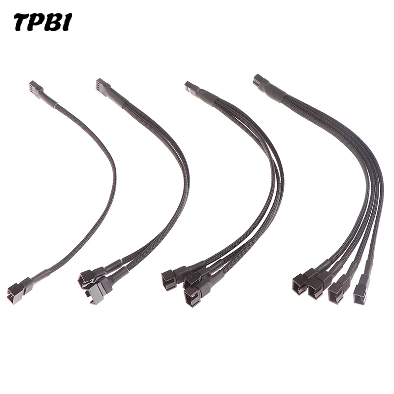 1Pc Fan Splitter Cable 4pin Adapter Cable 1 to 1 2 3 4 Computer CPU Fan Splitter PC Fan Extension Power Cable Accessories