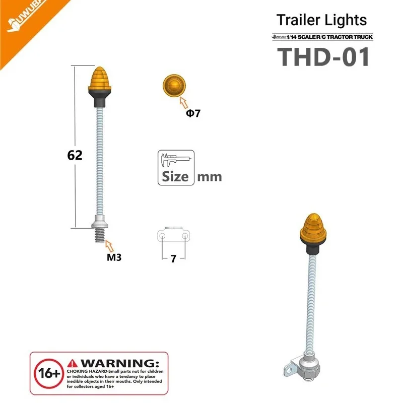 RC Dump Truck The Width/Warning/hazard Lights LED Spring Lamp for 1/14 Tamiya SCANIA 770S R620 VOLVO BENZ Arocs MAN TGX LESU Car