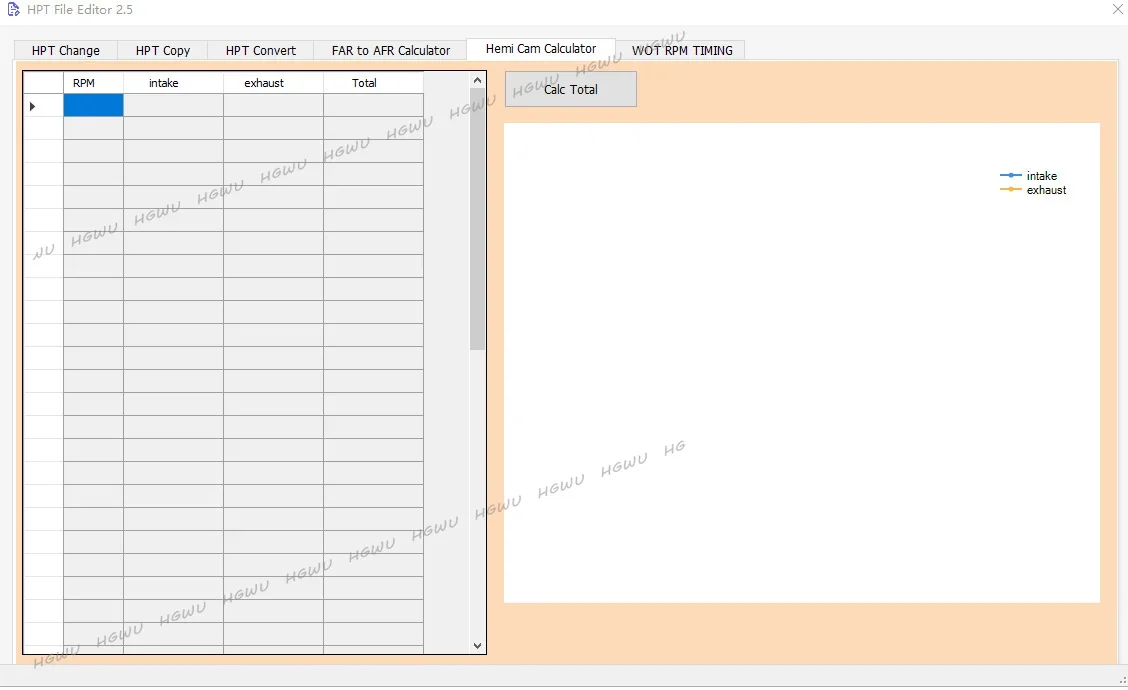 BIN to HPT Converter HPT File Editor 2.5 HPT change COPY Convert FAR to AFR Calculator Hemi Cam Calculator WOT RPM TIMING