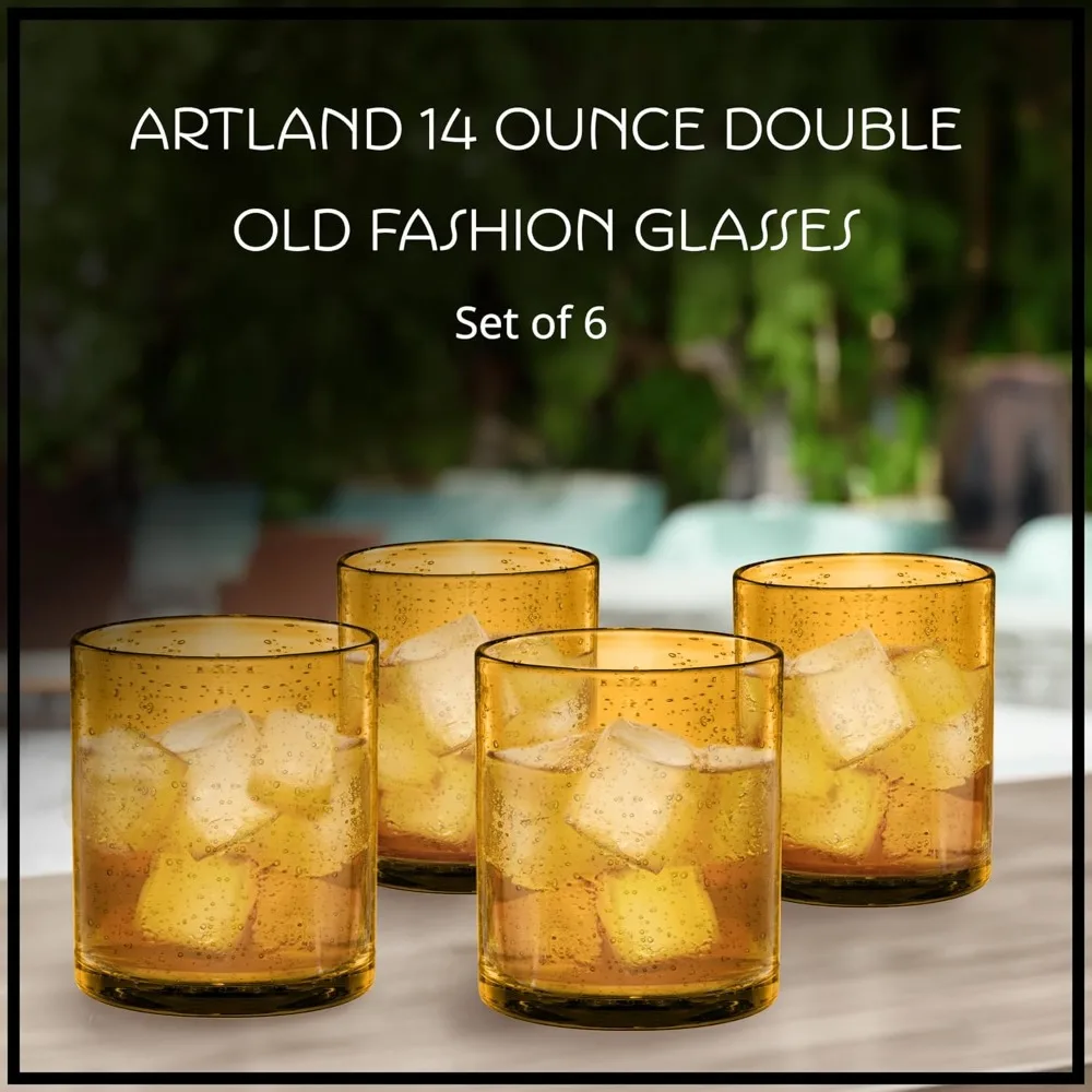 

Double Old Fashion Glasses Set , Drinking Glass for Parties and Everyday Use, Whiskey, Cocktail, Glassware & Barware Essentials