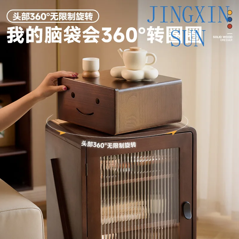 Robot TV cabinet Side cabinet Solid wood living room storage chest cabinet