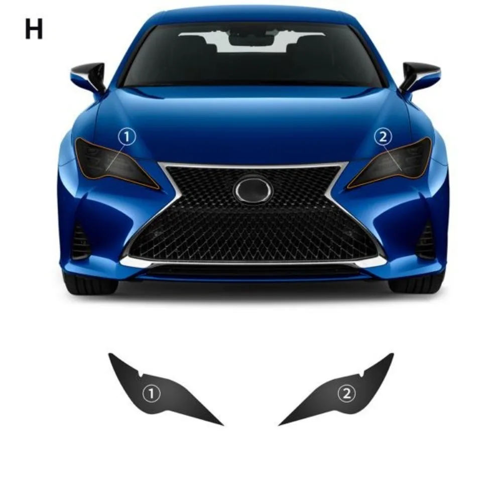 TPU Car Headlight Protective Film For 2019–2024 Lexus RC PPF Transparent & Smoked black  Anti-Scratch Auto  Accessories