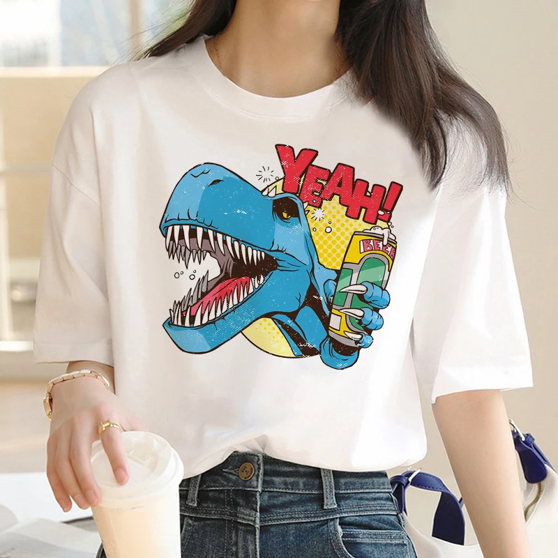 Dinosaur Beer Tshirt T Shirt Male White T Shirt Graphic Aesthetic Streetwear Vintage T-shirt Vintage Manga