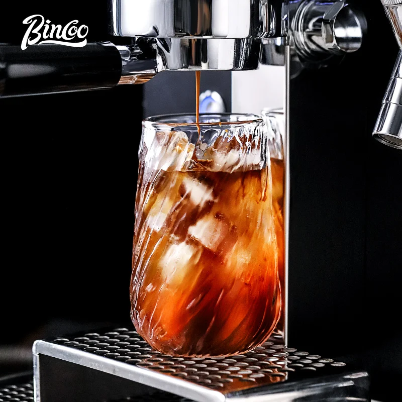 فنجان قهوة Bincoo الراقية الرائعة الرجعية الأمريكية القذرة الزجاج الشاي بعد الظهر كوب إسبرسو لاتيه