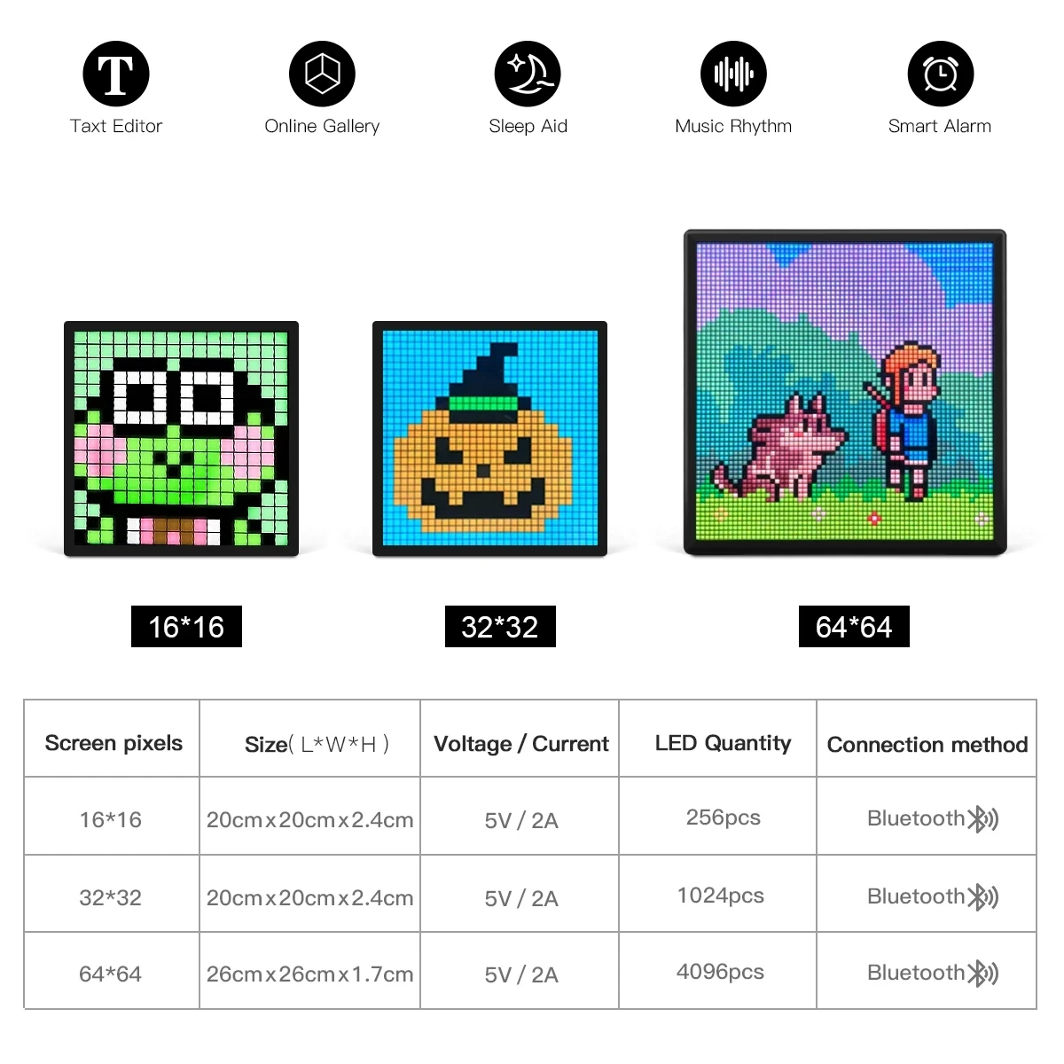 RGB LED Pixel Matrix Bluetooth Smart Display 64x64 Digital Lamp Panel DIY Art Display Gaming Anime Room Decor Frame APP Control — zdjęcie 3