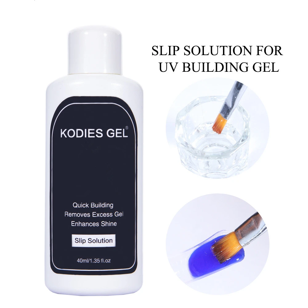 KODIES GEL Slip Solution Kit Poly UV Acrylic Gel Liquid Set Nails Art Builder Extension Cup Brush Tool Fluid Cleanser Plus