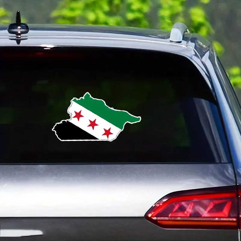 1/3/5 Pcs Arab Republic Syria Three Star Flag Car Cup Wrap Transfer Stickers Funny Party Supplies Glass Beer Can Tumbler Sticker