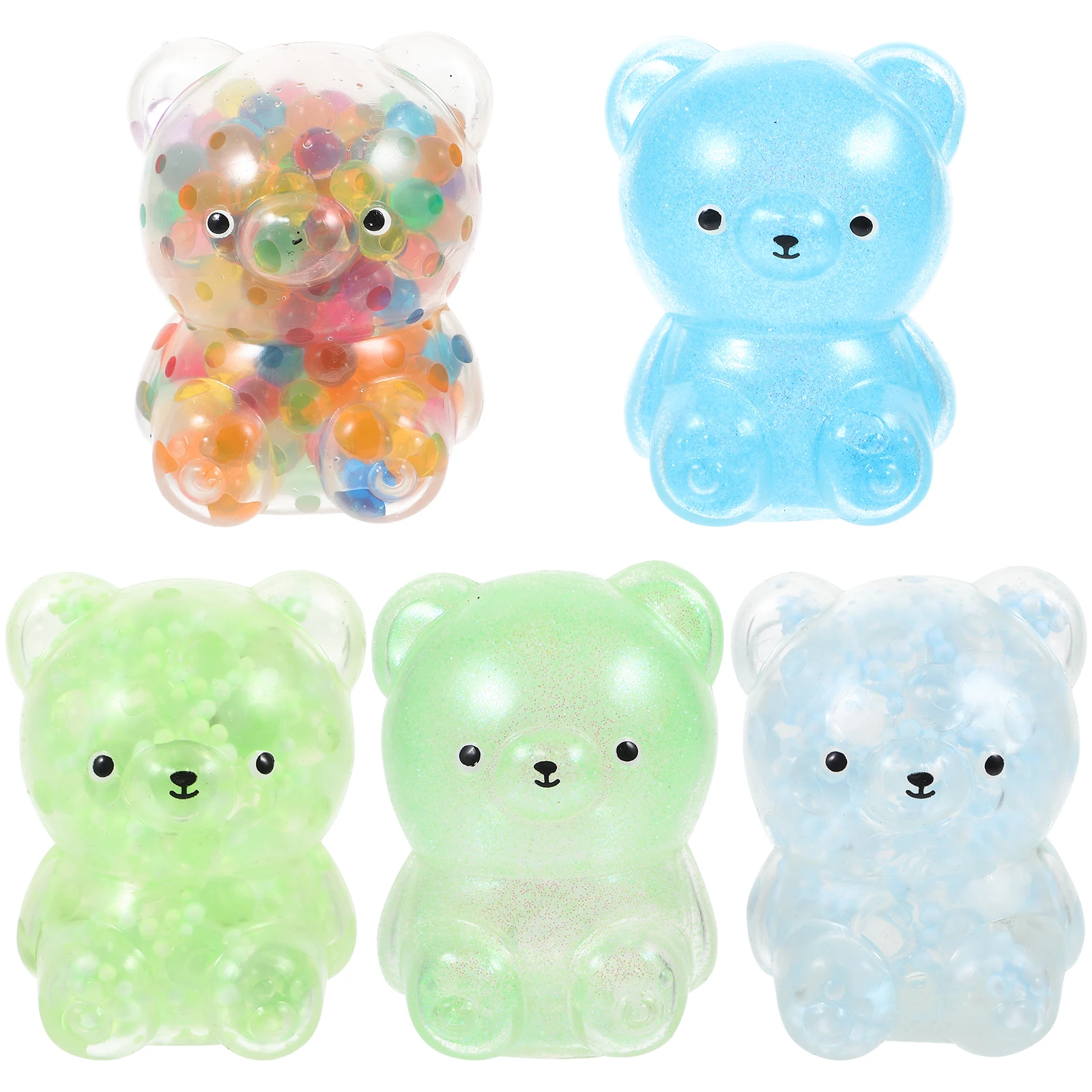 5pcs Sensory Toys Stretchy Squeeze Animals Bear Resilient Hand Held Portable Decompression Toy Elastic