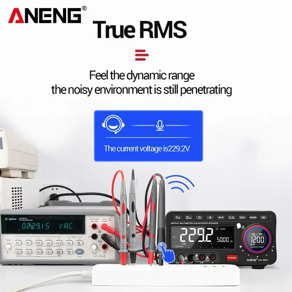 ANENG AN999S Bench Voice Multimeter Bluetooth Tester 19999 Counts Profesional Digital True Rms Autorange Transistor Tool Meter