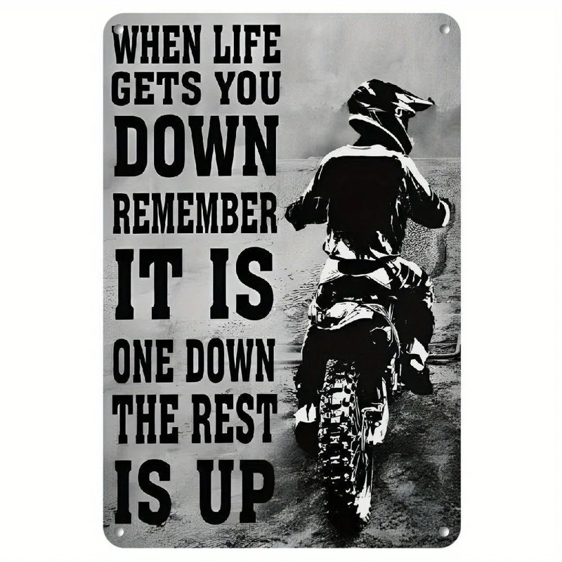 Vintage Motocross Metal Sign Off Road Dirt Bike Wall Decor When Life Gets You Down Garage Man Cave Gift