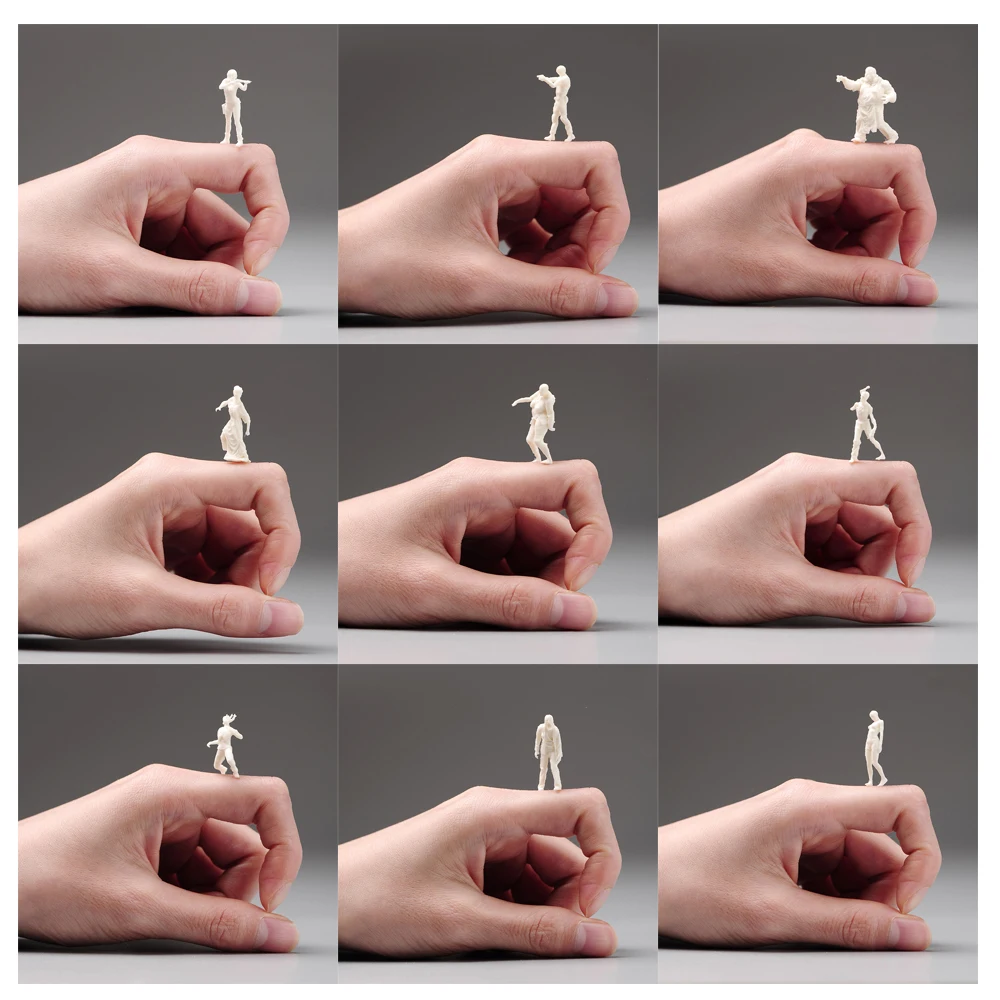 ฟิกเกอร์รูปจำลอง9ชิ้นถูกทาสี1/64รูปผีดิบ Leon diorama อุปกรณ์ประกอบฉากสร้างสรรค์