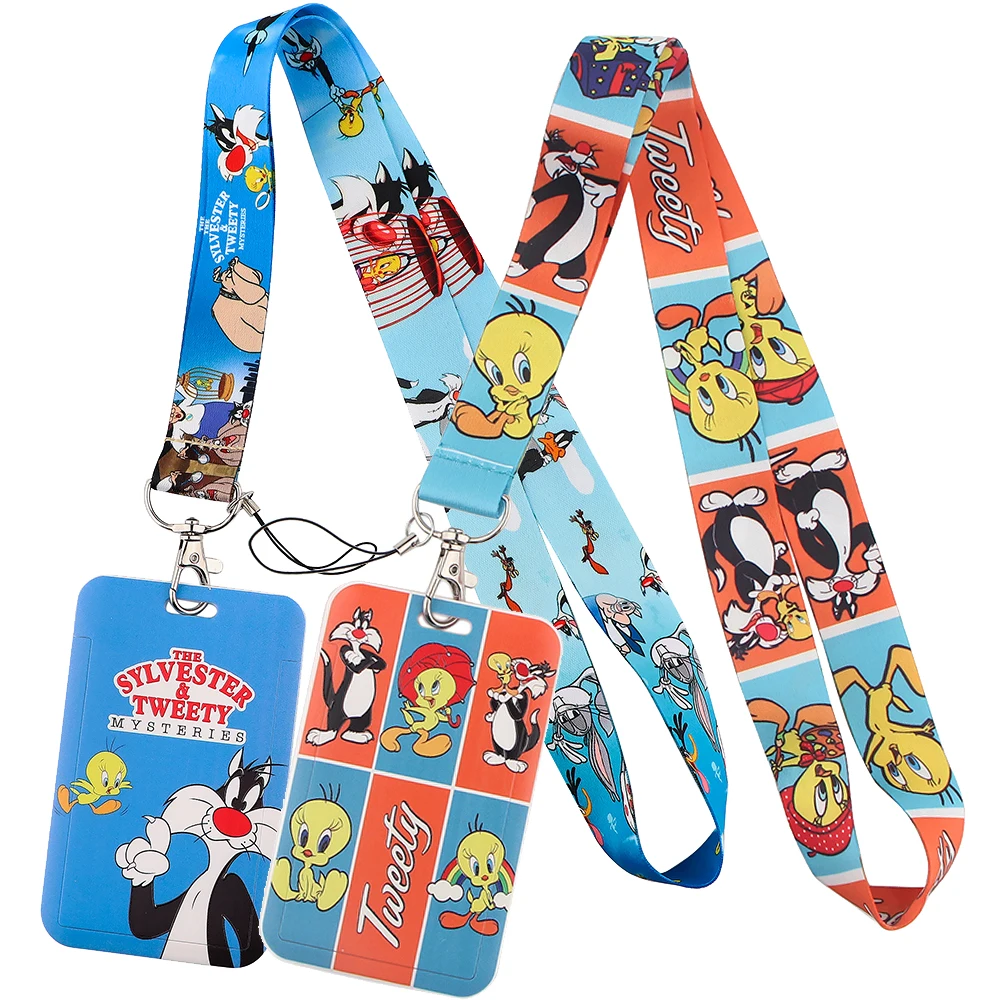 Cute Cartoon Animation Lanyards Keys Chain ID Credit Card Cover Pass Mobile Phone Charm Neck Straps card Holder holiday Gifts