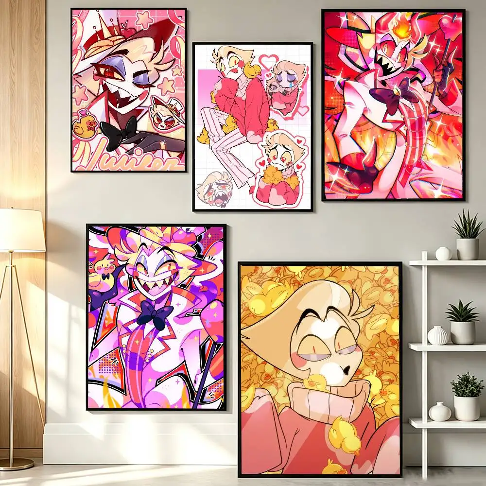 Cool Hazbin Hotel L-Lucifer Poster HD Self Adhesive Waterproof Wall Art Ideal for Home Office Dorm Gift