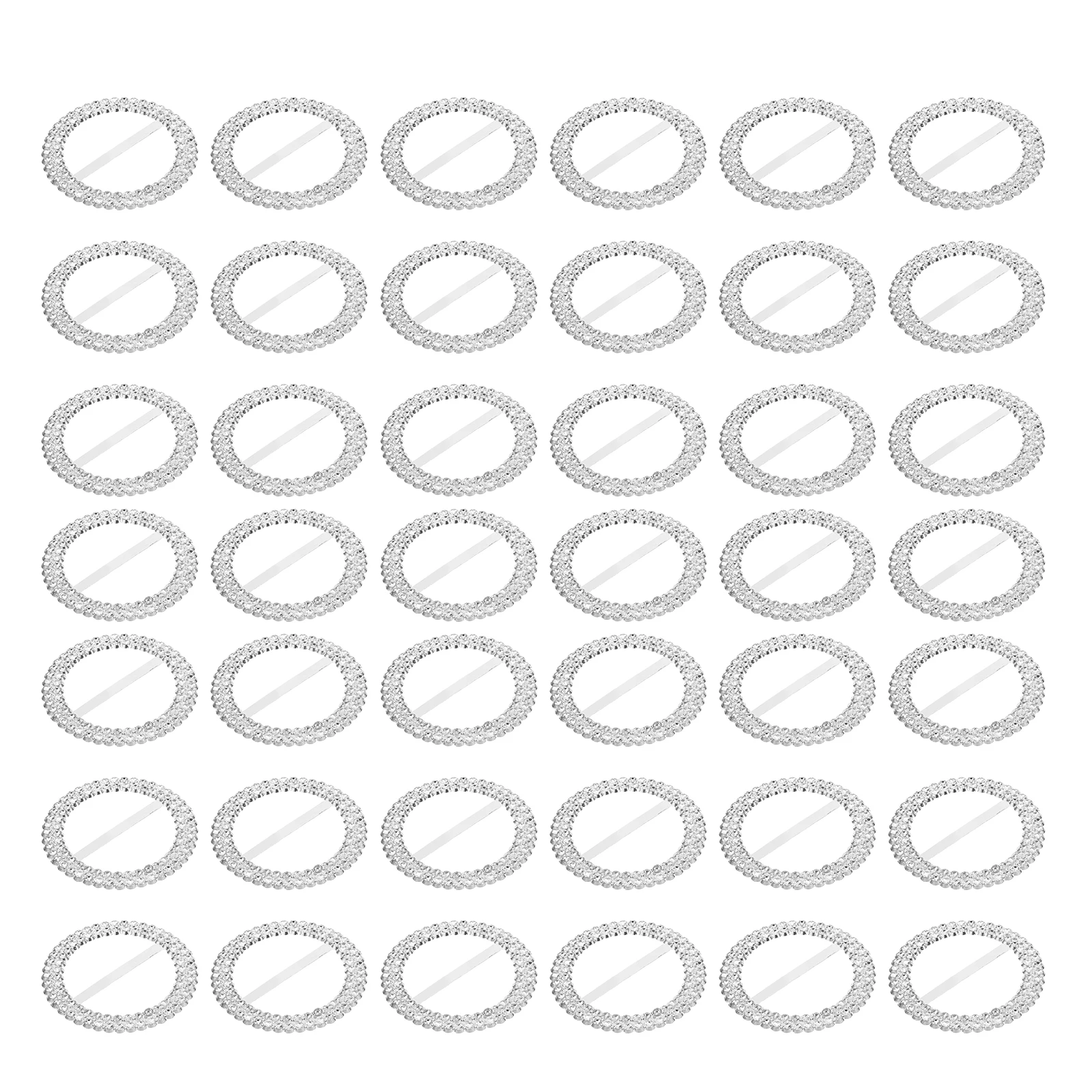 

100Pcs Waist Buckle Chair Cover Decoration Round T Shirt Scarf Ribbon Slider for Banquet Costume Accessories Silver Tone Acrylic