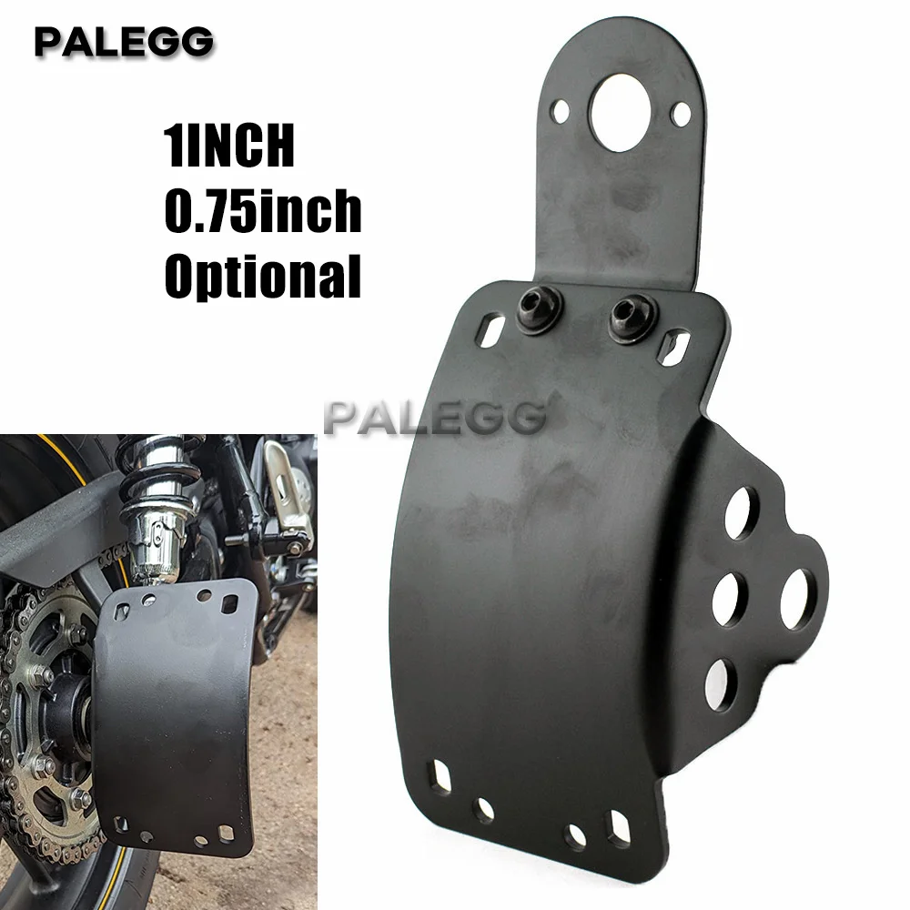 Gebogene, seitlich montierte Motorrad-Kennzeichenhalterung aus Eisen – pulverbeschichtet, langlebig, ideal für Touring-Bobber- und Chopper-Modelle