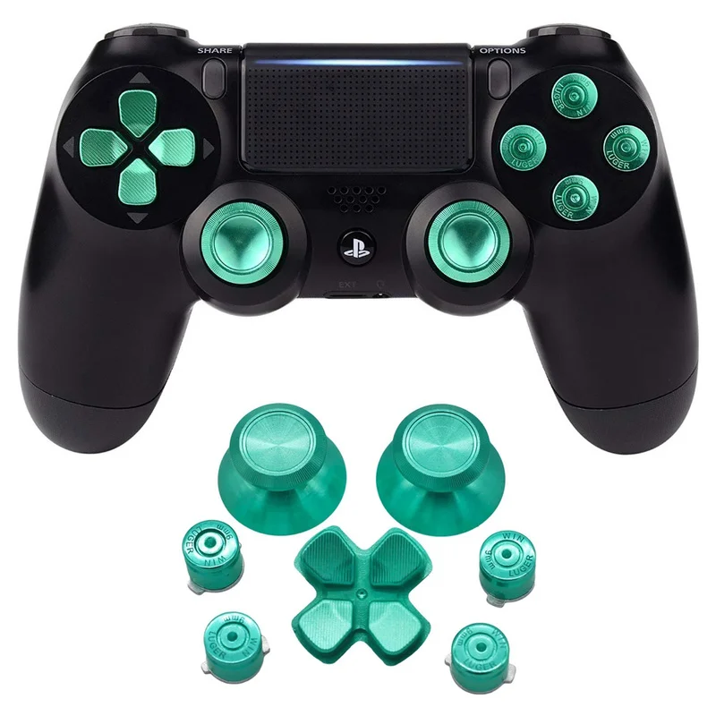 Juego de tapas de agarre de Joystick analógico de Metal para PS4 Slim Pro, controlador de Gamepad, funda de Thumbstick, 7 piezas por lote