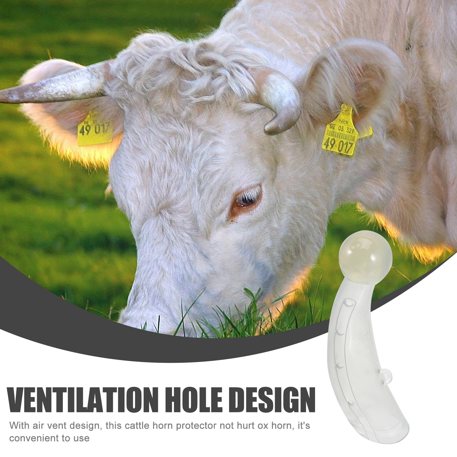 

Cow Protector Set 2 Pairs Cattle Protective Device Farm Accessory Silicone Cover Anti Fight Covers Smooth Surface Easy