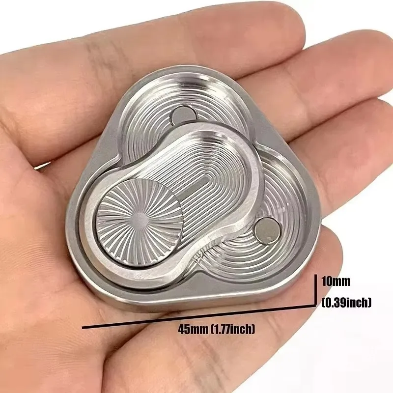 Paquete Triple de tarjetas de empuje magnéticas, Spinner triangular para la yema del dedo, juego estimulante de sonido de Metal para adultos, juguetes para aliviar el estrés, 1 Uds.