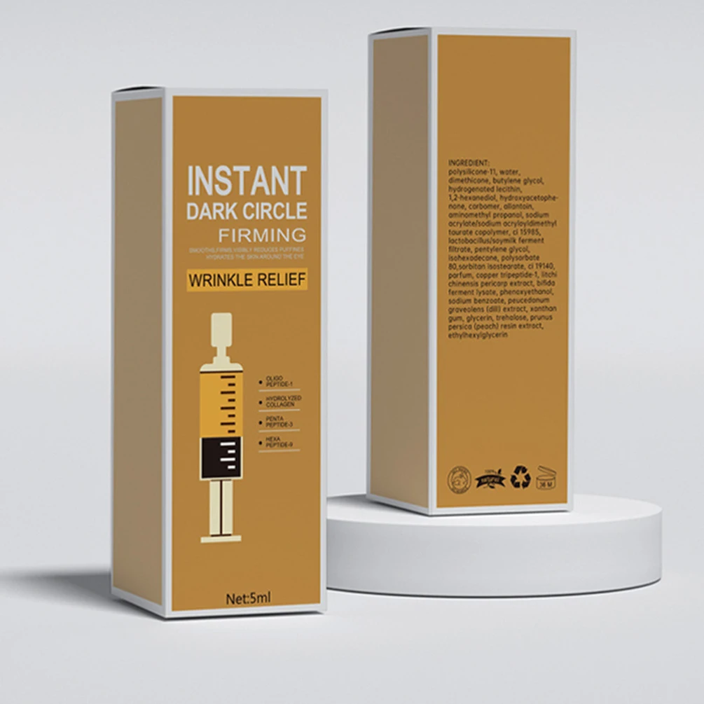 Crème pour les yeux de marque privée, 5ml, longue durée, élimine les cernes, hydratante, éclaircissante, facile à porter, maquillage avec Logo personnalisé