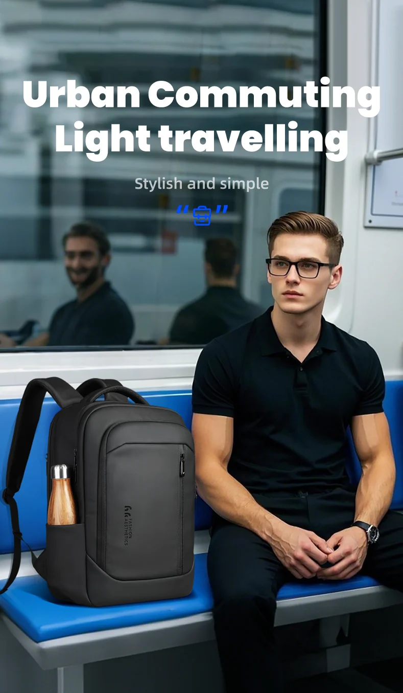 HK Neuer Design-Reiserucksack für Herren, großer Business-Rucksack für Arbeit, Pendeln, wasserdichte Oxford-Rucksäcke, 17-Zoll-Laptoptaschen mit USB – Detail 1