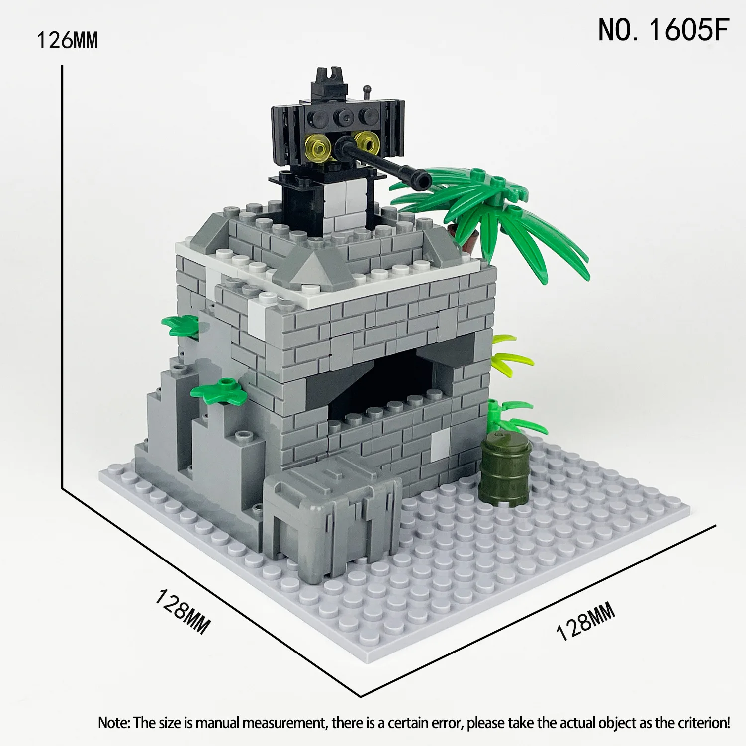 Moc piccole particelle assemblate giocattoli Building Blocks Bunker Heavy Machine Gun Base scene militari modello accessori mattoni