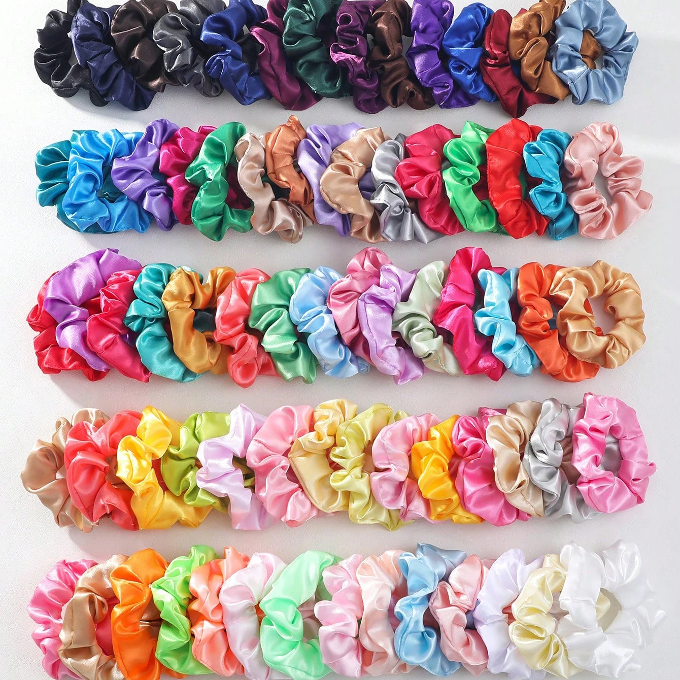 20/30/50/60/80/90/120/150 قطعة النساء موضة الساتان Scrunchies مرونة العلاقات الشعر سلس ذيل حصان العصابات الشعر فتاة إكسسوارات الشعر
