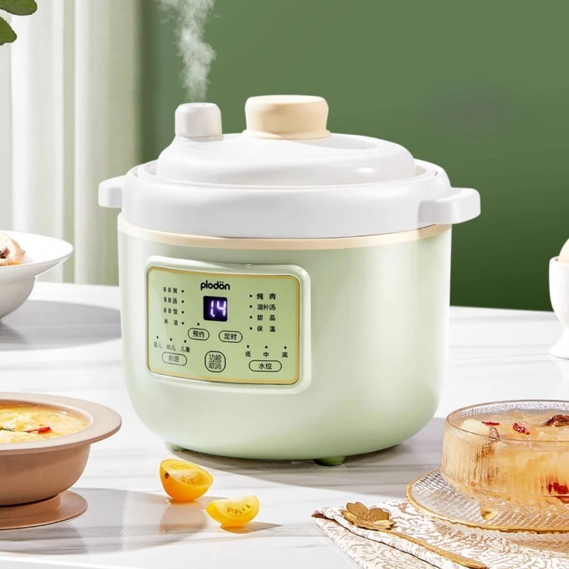 Olla de estofado micro piezoeléctrica para bebé, olla arrocera de cerámica, gachas, aceite de arroz, cocina de alimentos suplementaria, máquina de cocina