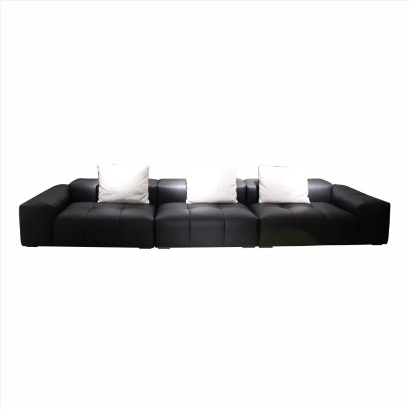 

Leather pixel sofa living room size apartment designer first layer cowhide Italian style