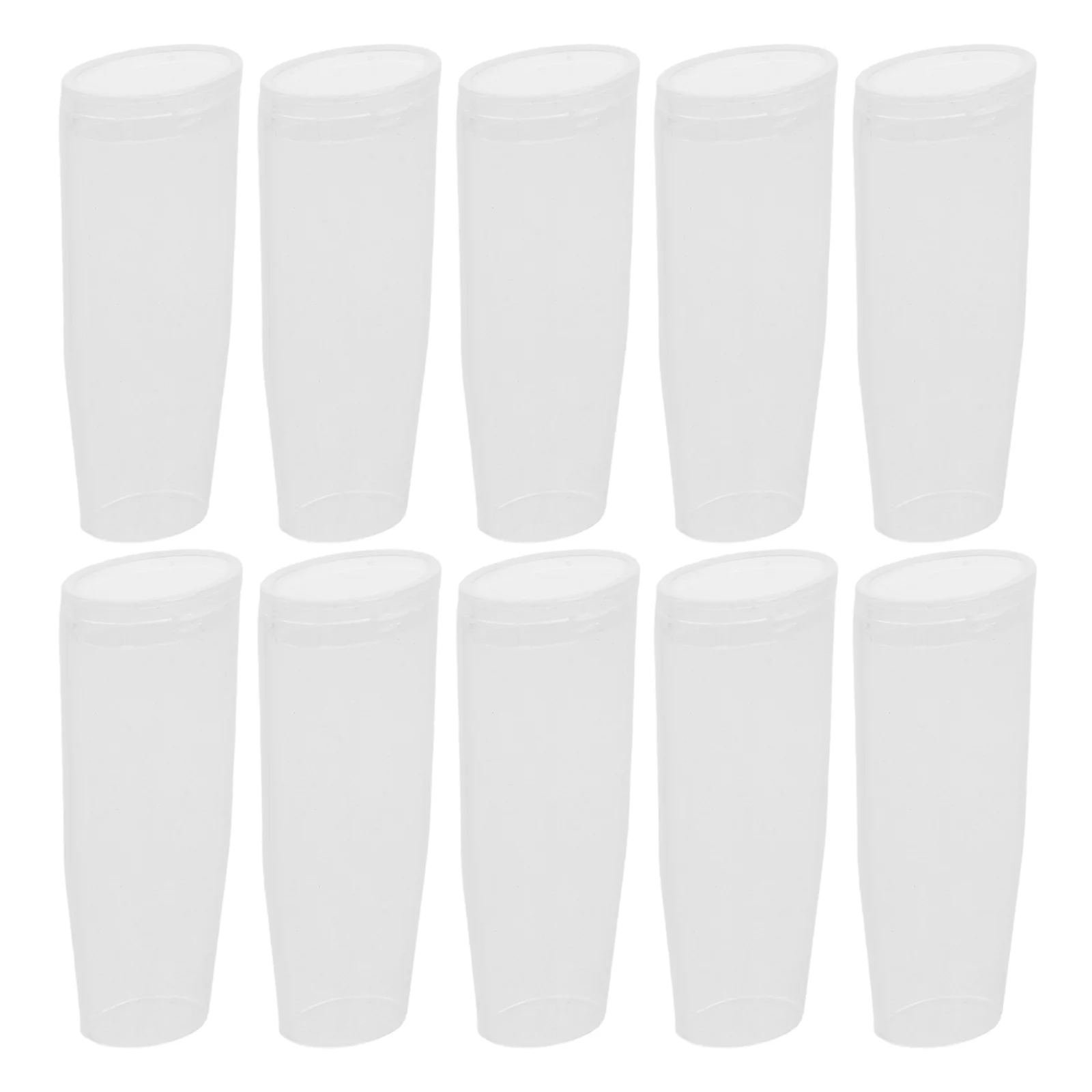 10 قطع من فرشاة المكياج، غطاء حماية شفاف مقاوم للغبار لفرش ظلال العيون، أكمام تخزين للسفر