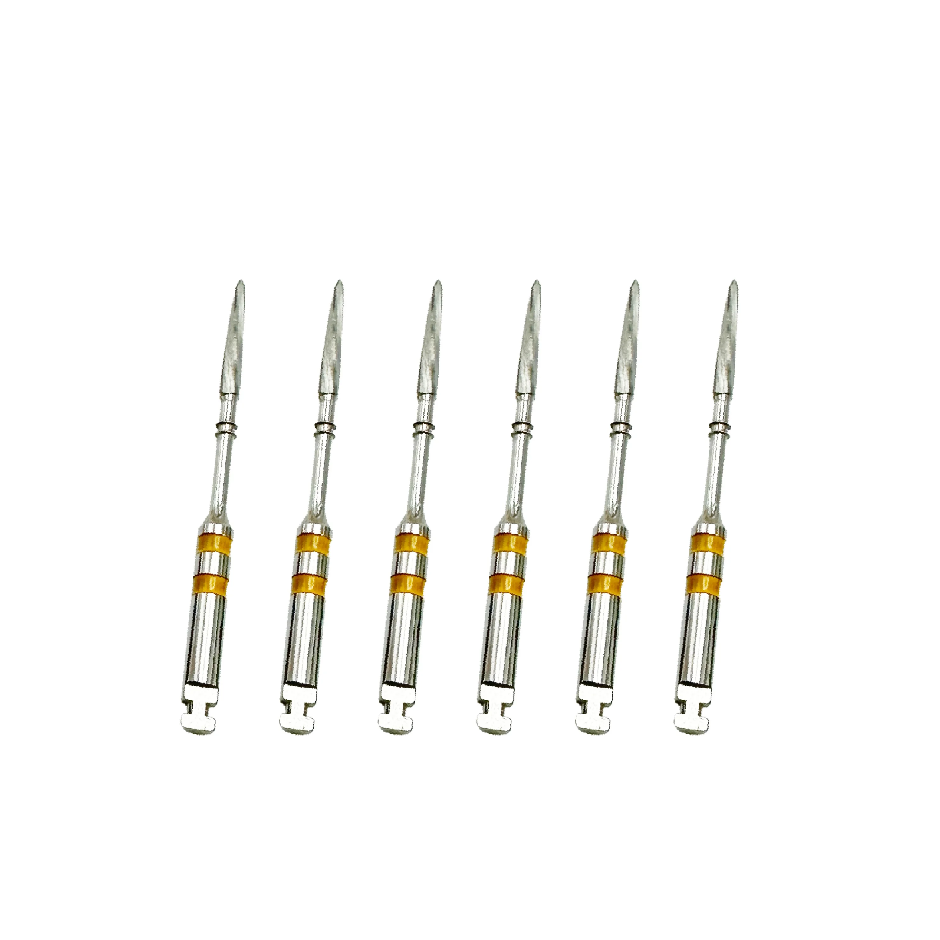 Alargador do canal radicular dental de aço inoxidável, Broca Alargadora Pile, Uso de máquina de baixa velocidade Odontologia Ferramentas de limpeza oral, 6pcs por pacote