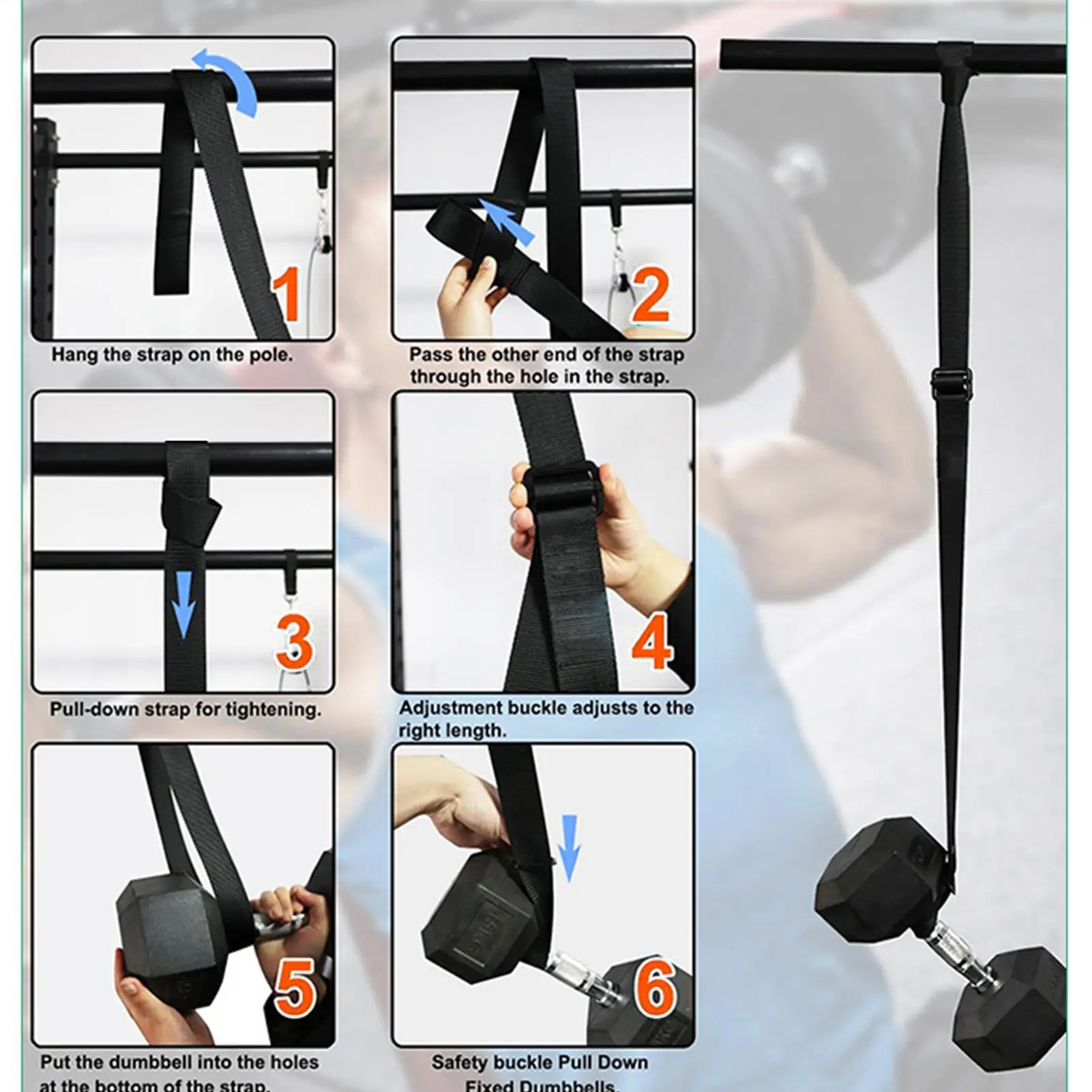 

Крючки для гантелей, 2 шт., регулируемые защитные ремни для упражнений, крепление для стойки для штанги для женщин и мужчин, домашний тренажерный зал, скамейка